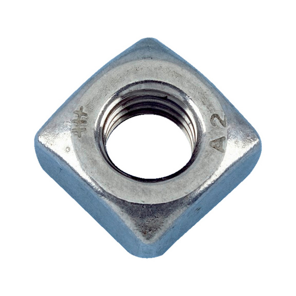 Square nut DIN 557, A2 stainless steel, plain - NUT-SQUAR-DIN557-A2-WS17-M10