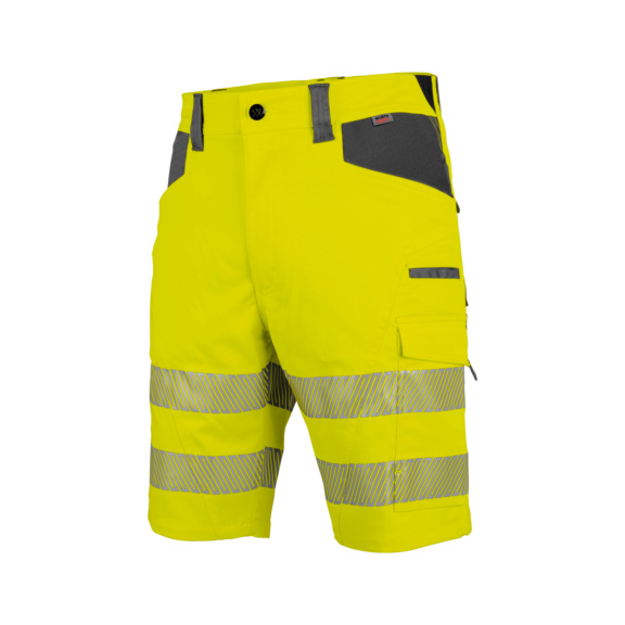 Short haute visibilité fluo, classe&nbsp;1 - WORK SHORT NEON YELLOW/GREY 62