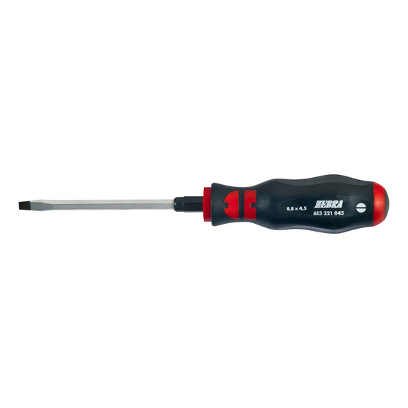 Screwdriver slotted striking cap with hexagon shank - SCRDRIV-SL-0,8X4,5X90