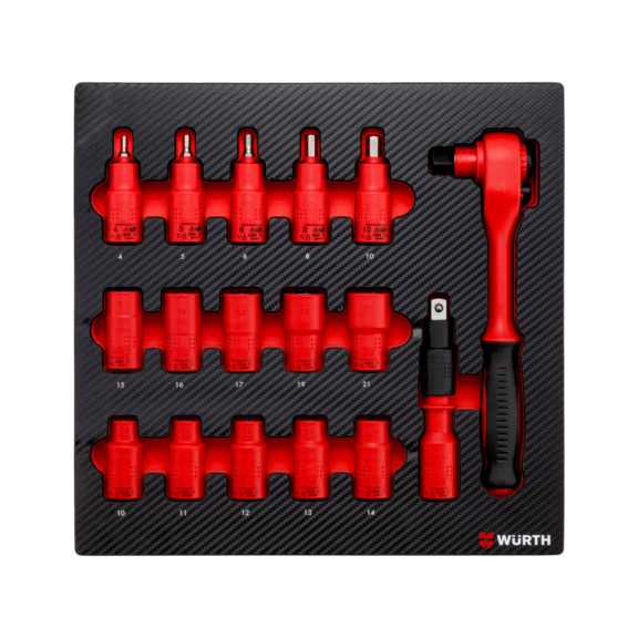 System assortment 6.4.1, socket wrench 1/2 inch VDE 17 pieces - SKTWRNCH-SET-1/2IN-VDE-6.4.1-17PCS