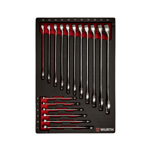 System assortment 4.4.1 combination wrenches, metric, 15° angled ring 17 pieces - 1