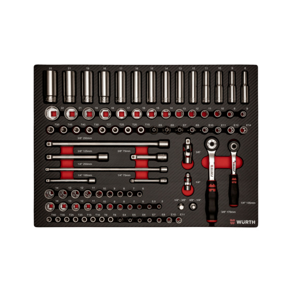 System assortment 8.4.1, socket wrench 3/8 + 1/4 inch 91 pieces - SKTWRNCH-SET-MIXED-1/4+3/8IN-91PCS