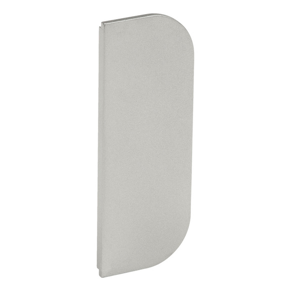 Capuchon Pour poignée encastrée en aluminium, forme C, fermée, horizontale - EMB FIN PROFIL ALU FORME C FERME INOX