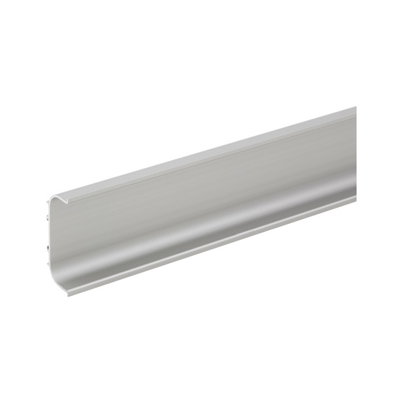 Poignée encastrée en aluminium, forme C, horizontale Pour les unités sans poignée de façade - PROFIL ALU HORIZON C 2500MM INOX