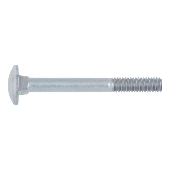 Round head screw with square neck DIN 603, steel, strength class 8.8, zinc flake, silver (ZFSHL) - 1