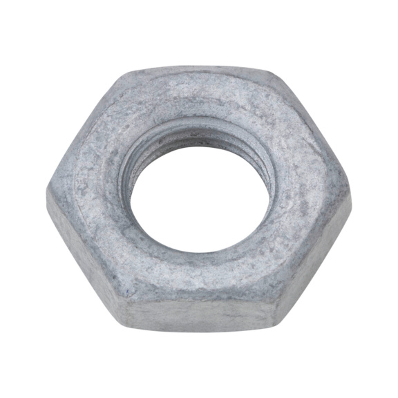 Hexagonal nut, low profile ISO 4035 steel 04, zinc flake silver (ZFSHL) - NUT-HEX-ISO4035-04-WS16-(ZFSHL)-M10