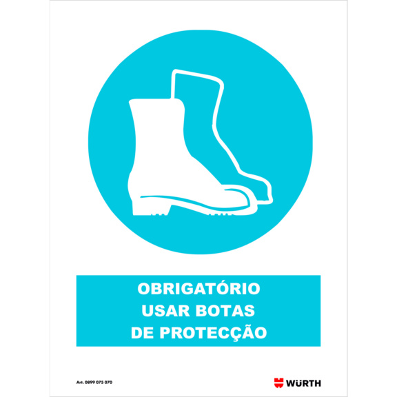 Mandatory sign "Use foot protection" - MANTRYSIGN-SAFEBOOT-PVC-400X300MM