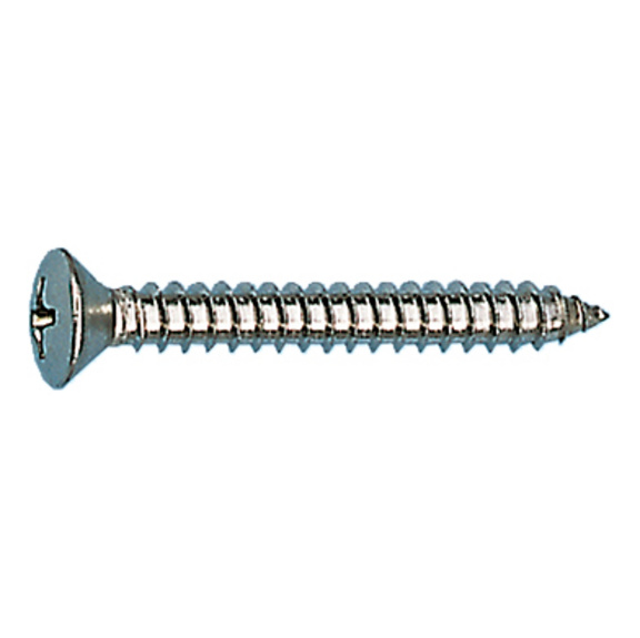 Raised countersunk head tapping screw, shape C with hexalobular socket - 1