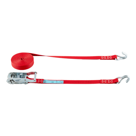 Ratchet strap With long double J-hook - LSHBL-RTCH-2PCS-LONG-DOB-POI-HOK-25MM-5M