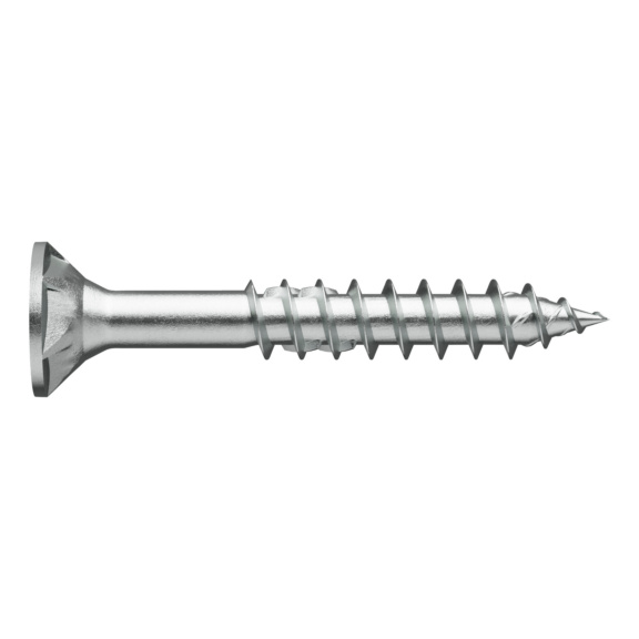 Vis à bois pour construction bois ASSY<SUP>®</SUP> 4 A2 CSMP inox A2 brut filetage partiel tête fraisée autofraisante à fraisoirs à facettes - VISZ BOIS ASSY 4 RW40 8X280/100