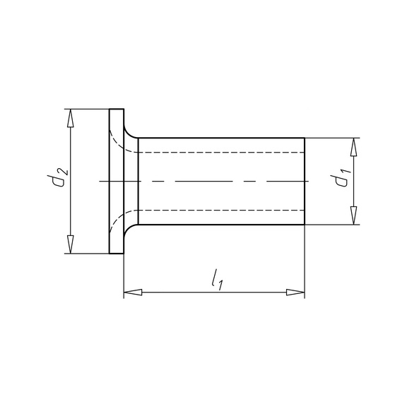 Rivet tubulaire DIN&nbsp;7340 A2 inox forme&nbsp;A - RIV-DIN7340-A2-A-3X0,5X8