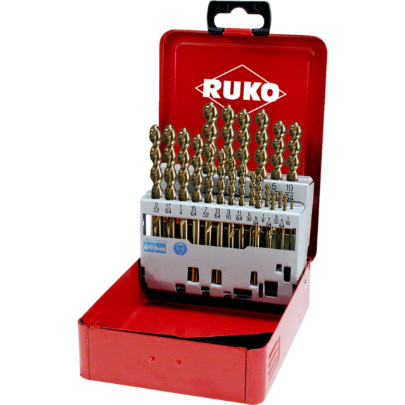 Twist drill HSCo DIN 338 sort 21 pcs 229850 Ruko - DRL-RUKO-229850-DIN338-1/16"-3/8"X1/64"