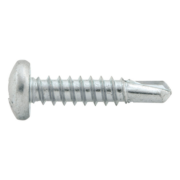 Flat head drilling screws with recessed head and self-tapping screw thread - SCR-DBIT-PANHD-ISO15481-H2-(A2K)-4,8X19