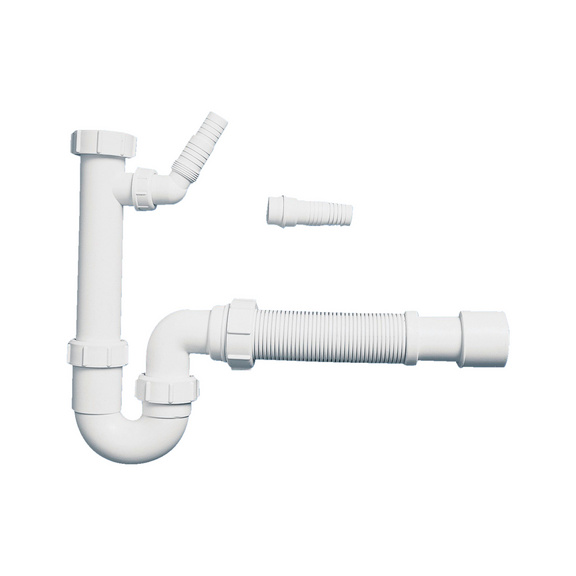 Universal trap for sinks Polypropylene white - DRN-SNK-UNISIPHON-FLEXOUTFLOW-DN50