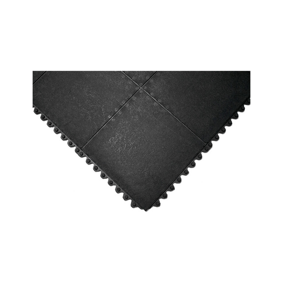 Fáradásgátló szőnyeg, gumi, Premium, zárt - FLRMAT-RUBBER-CLOSE-BLACK-TILE