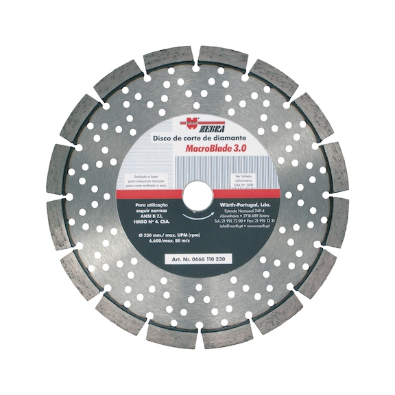 Disco de corte diamantado Macroblade 3.0 230MM