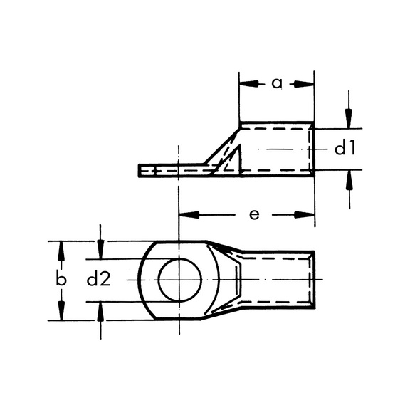 Cosse tubulaire avec trou d'inspection - TUBCBLLUG-INSPHO-CU-(J2N)-M20-70SMM