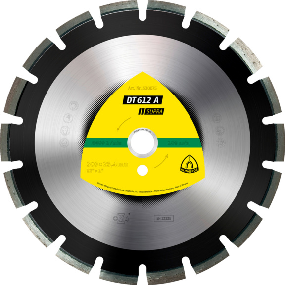 Diamond cutting disc DT 612 A Supra Klingspor - DIADDISC-KLINGSPOR-330076-10X3,2-D350