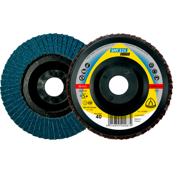 Lamella flap disc Klingspor SMT 325 - FLPDISC-KLINGSPOR-351278-XLOCK-D125-G40