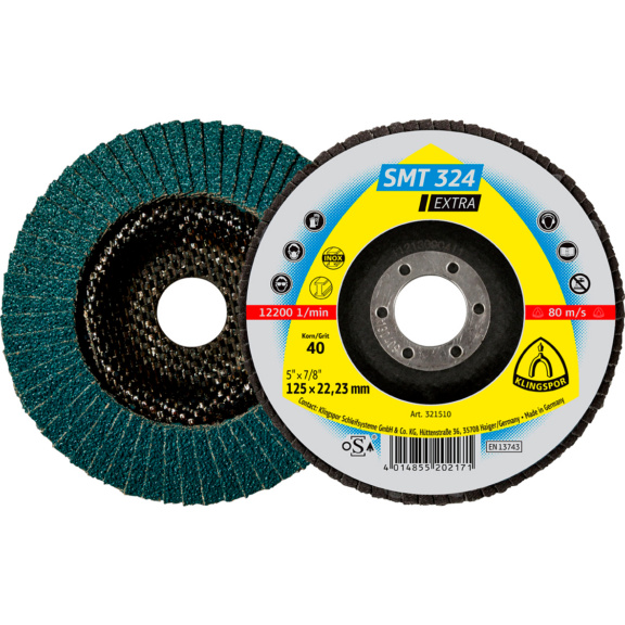 Lamella flap disc Klingspor SMT 324 - FLPDISC-KLINGSPOR-321512-D125X22-G60