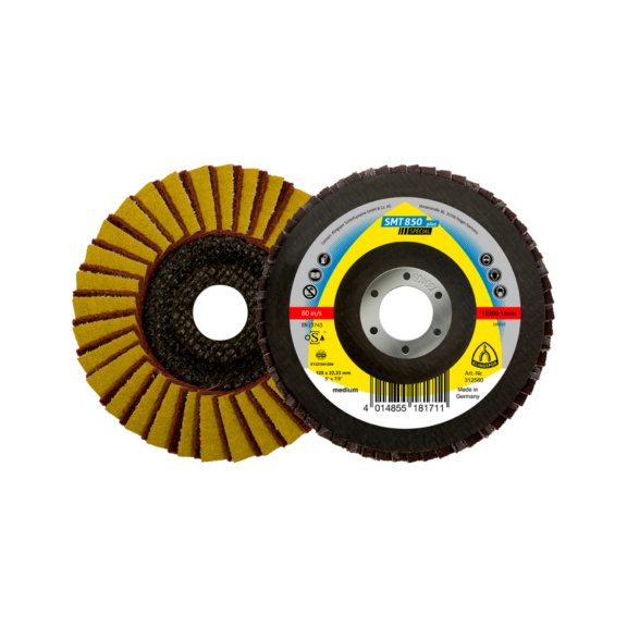 Lamella flap disc Klingspor SMT 850 - FLPDISC-KLINGSPOR-312559-D125X22-CRS