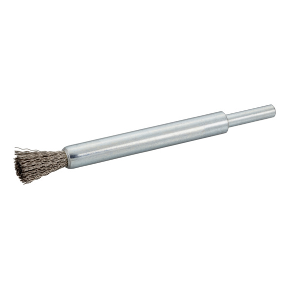 Wire end brush Stainless steel, crimped, with shank