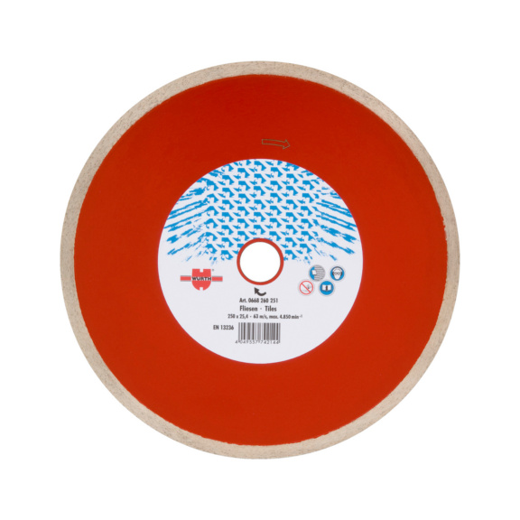 Diamond wet-cutting disc, tile For diamond tile cutting machines - CUTDISC-DIA-TILES-WETCUT-BR25,4-D250MM