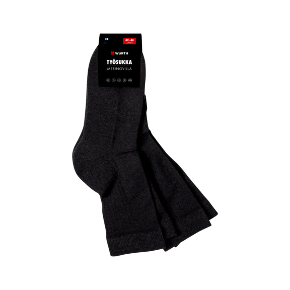 Merino wool work socks Merino, black