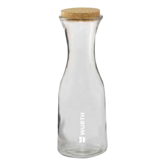 Drinking bottle - GLASS BOTTLE WITH CORK STOPPER