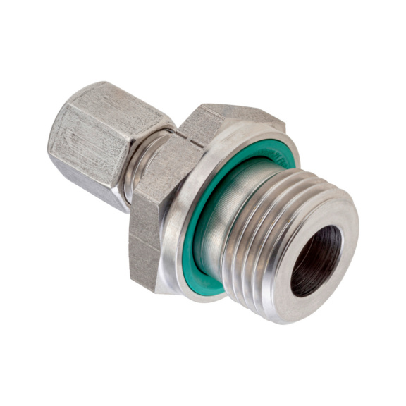 Straight male fitting ISO 8434-1, stainless steel 1.4571, BSPP male thread with seal - TUBFITT-ISO8434-S-SDSC-E-A5-D16-G3/8