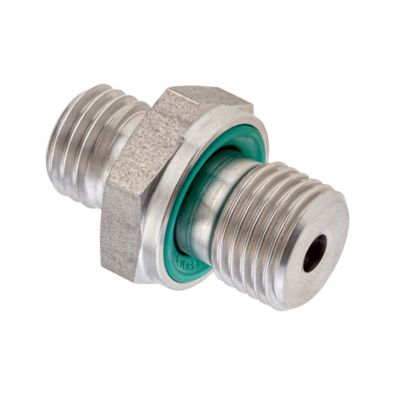 Straight male fitting ISO 8434-1, stainless steel 1.4571, BSPP male thread with seal - TUBFITT-ISO8434-L-SDS-E-A5-D8-G1/4