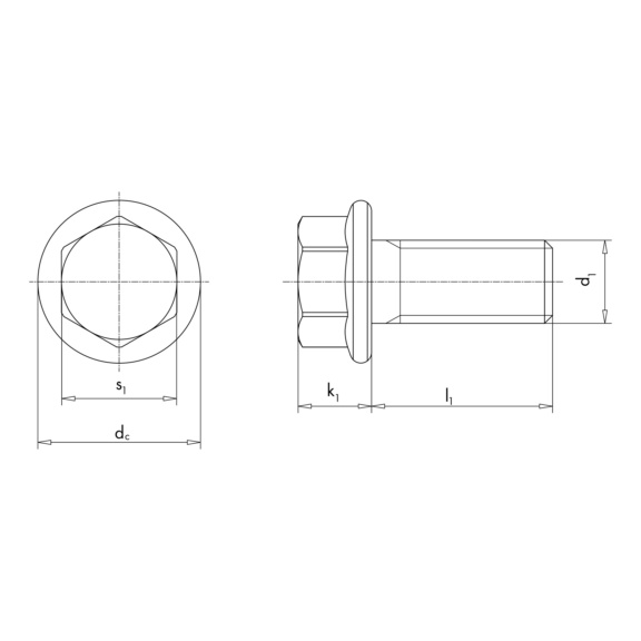 Vis à tête hexagonale à embase DIN 6921 inox A2-70 brut - VIS-DIN6921-SW13-A2/70-M8X70