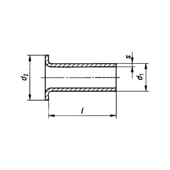 Rivet tubulaire DIN 7340 laiton nickelé forme A - NT-DIN7340-MS-A-(E2J)-3X0,3X12