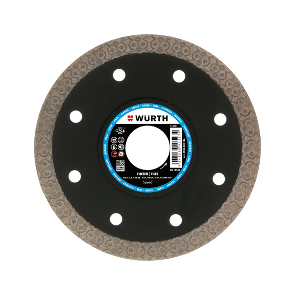 Diamond cutting disc, speed, tile For tiles and comparable materials up to approx. 20 mm thickness