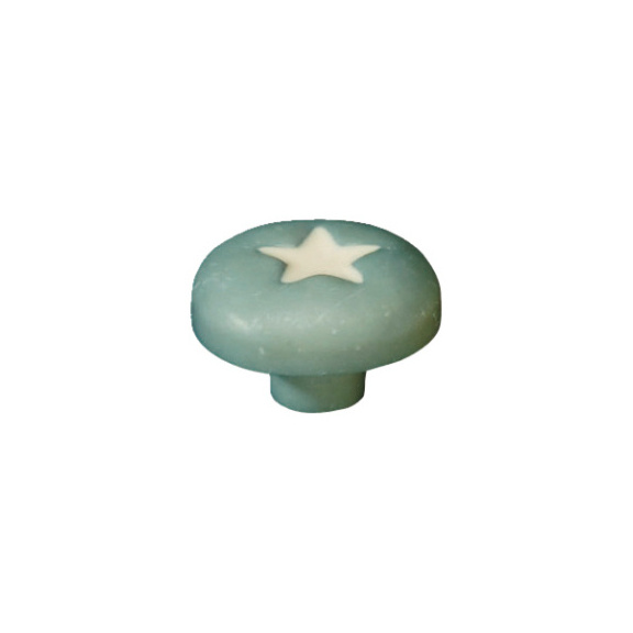 Furniture knob - PLASTIC BUTTON KID LINE STAR BLUE