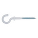 Screw hook, bent With collar - SCRHOK-WO-FLG-WHITE-5X90MM - 1