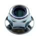 Hexagonal nut with flange and clamping piece (non-metallic insert) fine thread EN 1666, steel 8, zinc-plated, blue passivated (A2K) - NUT-HEX-FLG-EN1666-8-WS18-(A2K)-M12X1,5 - 1