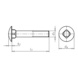 Vis à tête ronde et collet carré DIN 603 acier résistance 8.8 zinc lamellaire argenté (ZFSHL) - SCR-MHD-DIN603-8.8-(ZFSHL)-M8X70 - 2