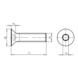 Senkschraube mit Innensechskant ISO 10642, Stahl FK08.8, Zink-Nickel silber (ZNSHL) - SHR-ISO10642-08.8-IS5-(ZNSHL)-M8X25 - 2