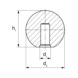 Boule lisse DIN 319 en polyamide DIN 319, Duroplast FS 31, noir, poli, forme C avec filetage en plastique - 2