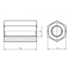 Ecrou hexagonal DIN6334 acier zingué 8 WN 6334 acier 8, zingué (A2K) - NUT-HEX-WN6334-8-WS19-(A2K)-M12 - 2