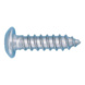 Pan head tapping screw, with hexalobular drive and securing pin - 1