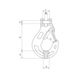 Safety hook stainless steel GK6 with clevis - SAFEHOK-CLEVIS-GD6-(1,6T)-D8 - 2