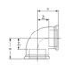 Coude à 90° avec filetage femelle EN10242 A1, fonte malléable galvanisée à chaud - FTNG-ELBW90-EN10242-A1-V-R3 - 2