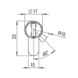 4KS profile thumbturn cylinder for keyed alike systems with original equipment - TMBTURNCYL-4KS-KA-EXT-(NI)-61X46MM - 3