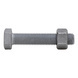 Hexagonal bolt, fully threaded, SB fittings, DIN EN 15048-1 - SCR-4017-8.8U-NUT-4032-8-(HDG)-M20X100 - 1