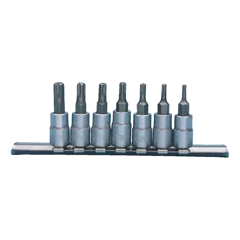 7-teiliges Steckschlüssel-Set Extra Lang – T25–T60 Torx & M4–M10 Inbus, 3/8″ Antrieb, Chrom-Vanadium-Stahl