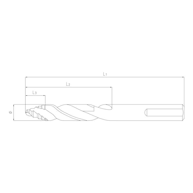 Vortice 11126 spiraalboor voor Parete Punto Filo, wit