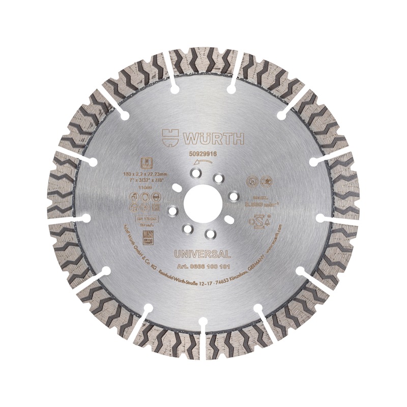 Disque Diamant Wurth Longlife – 125 Mm – Pour Construction/pierre – Neuf