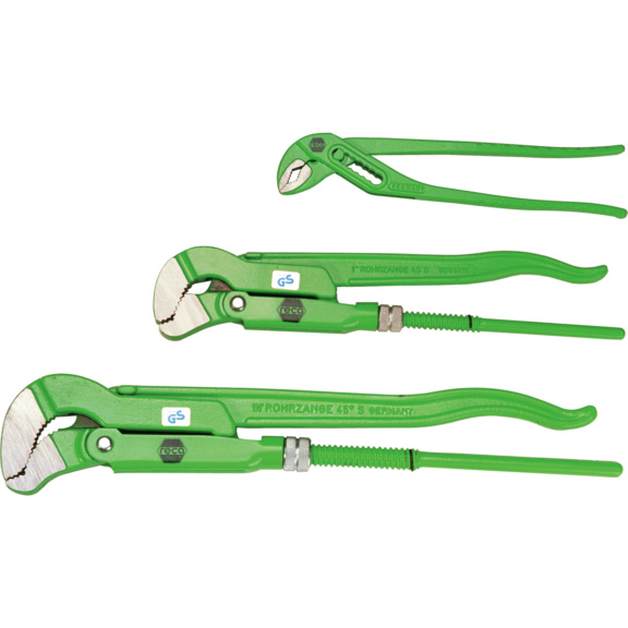 RECA pipe & water pump pliers set, 3 pcs - Pipe wrench set, 3 pcs.